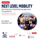 zur Veranstaltung Next Level Mobility Betriebliches Mobilitätsmanagement